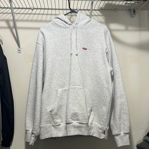 Supreme ash grey small box logo hoodie